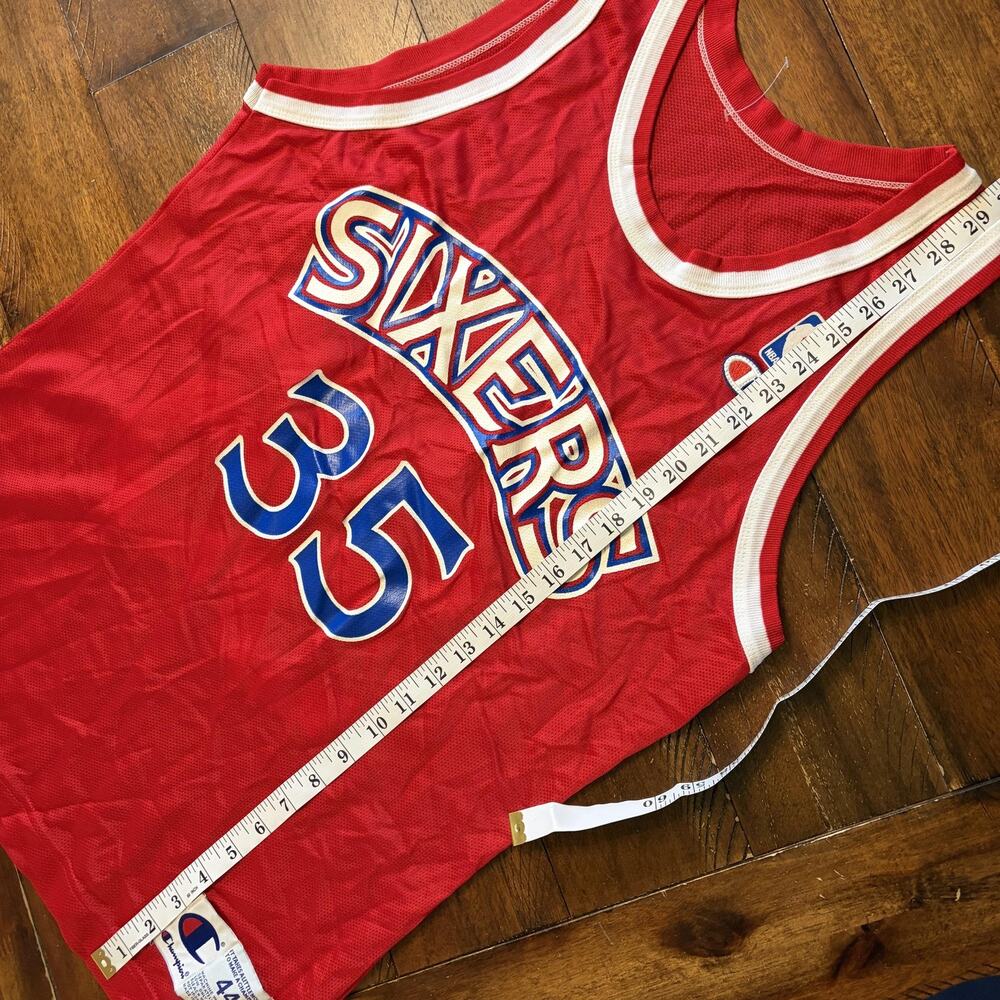 Vintage Philadelphia 76ers Jersey Mens Large Red NBA Weatherspoon Champion - Picture 9 of 9